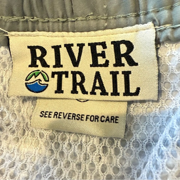 River Trail Shirts Stylish Gray Patterned Men's Lined Swim Trunks Size L - Picture 9 of 12